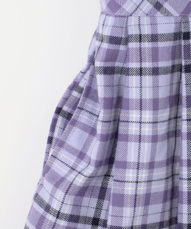 ANY KIDS ドッキングチェックワンピース ラベンダー