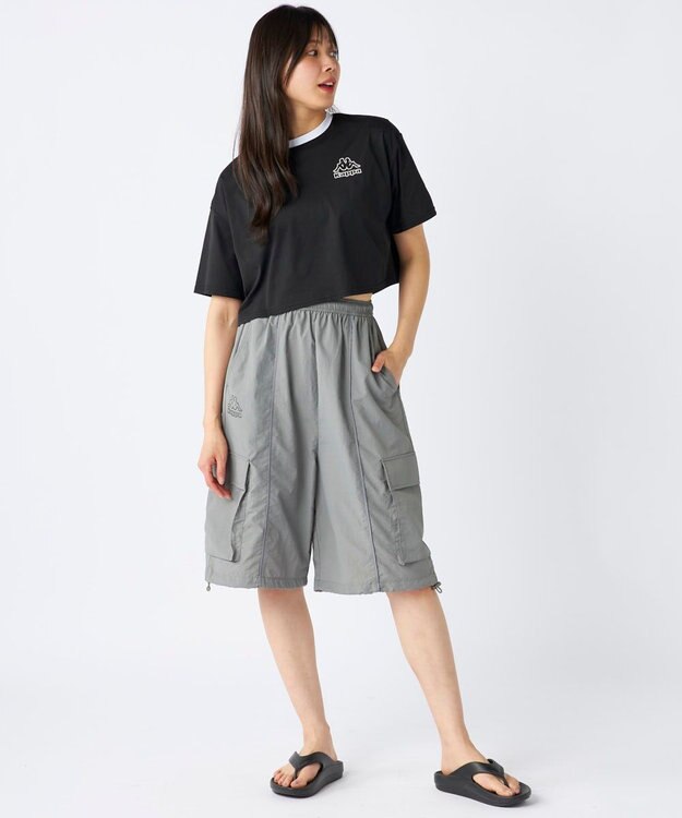 OP／FILA 【Kappa】ラッシュTシャツ・ボードショーツ付き　4点セット水着 ブラック