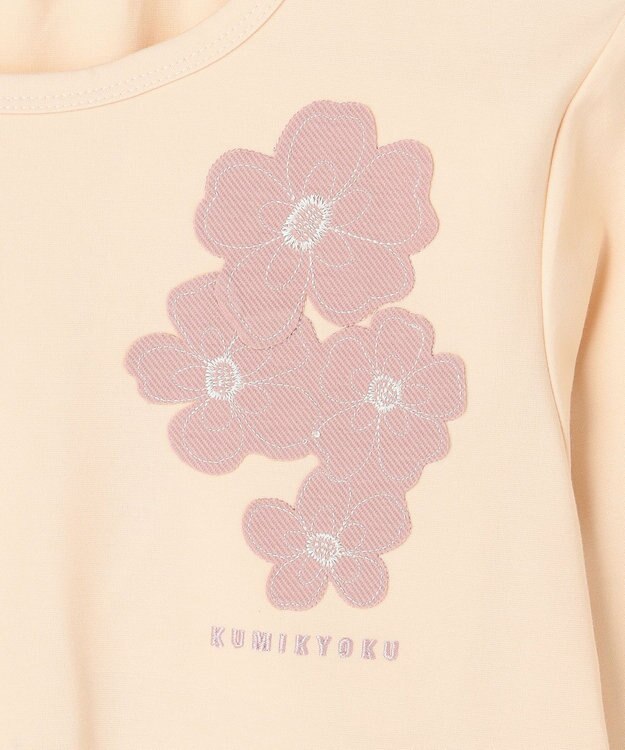 組曲 KIDS 【150-160㎝】サラリとフラワーモチーフ Tシャツ エクリュ