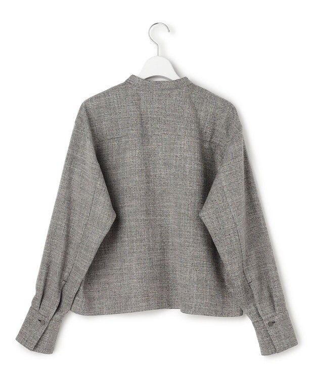 ICB L 【先行予約】ライトスラブツイード シャツジャケット ブラック×オフホワイトミックス