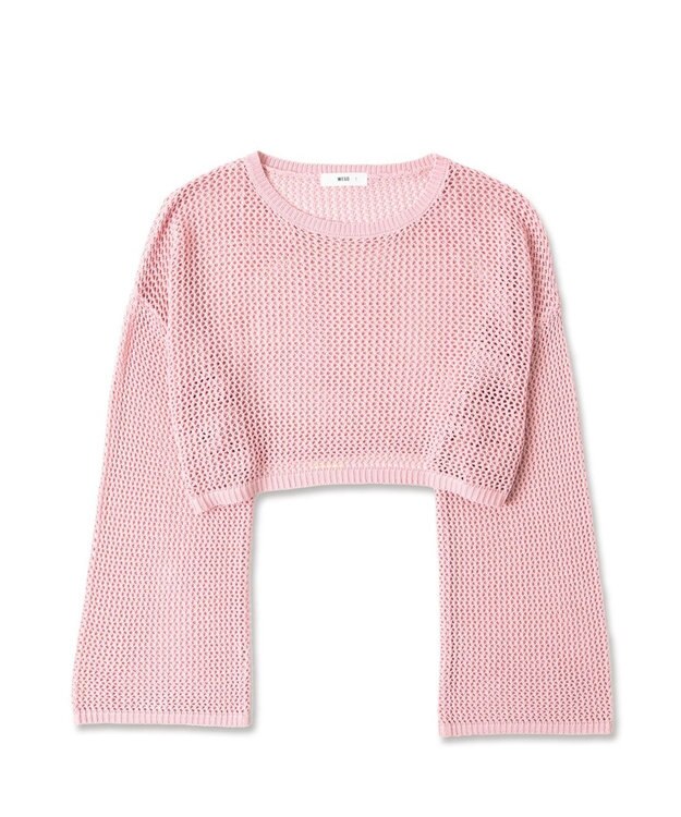 WEGO ショートメッシュニットプルオーバー ピンク