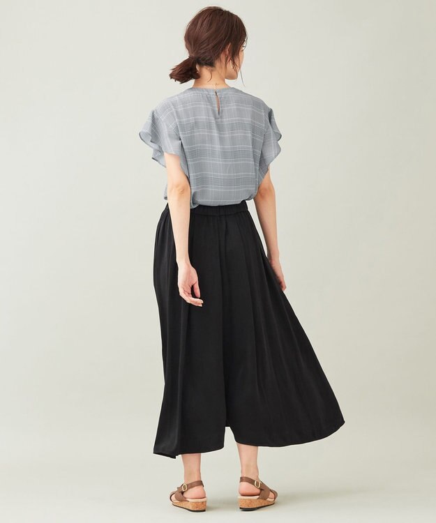 ANY 【ウエストゴム】ダルサテン スカーチョ ブラック