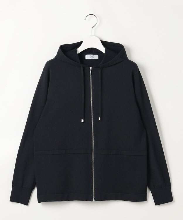 J.PRESS LADIES L Hood Cardigan ニット パーカー ネイビー系