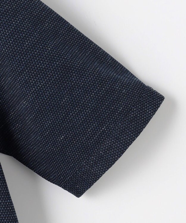 JOSEPH ABBOUD 【フランス産リネン×尾州の技術・清涼感】ノルマンディリネントップジャージー Vネック Tシャツ ネイビー系