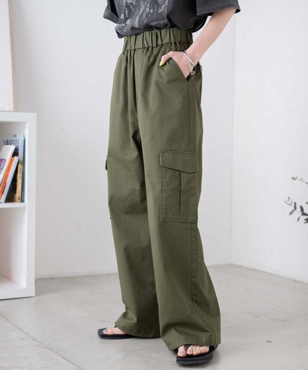 WEGO イージーワイドカーゴパンツ カーキ