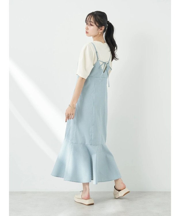 earth music&ecology チェックマーメイドキャミワンピース Black