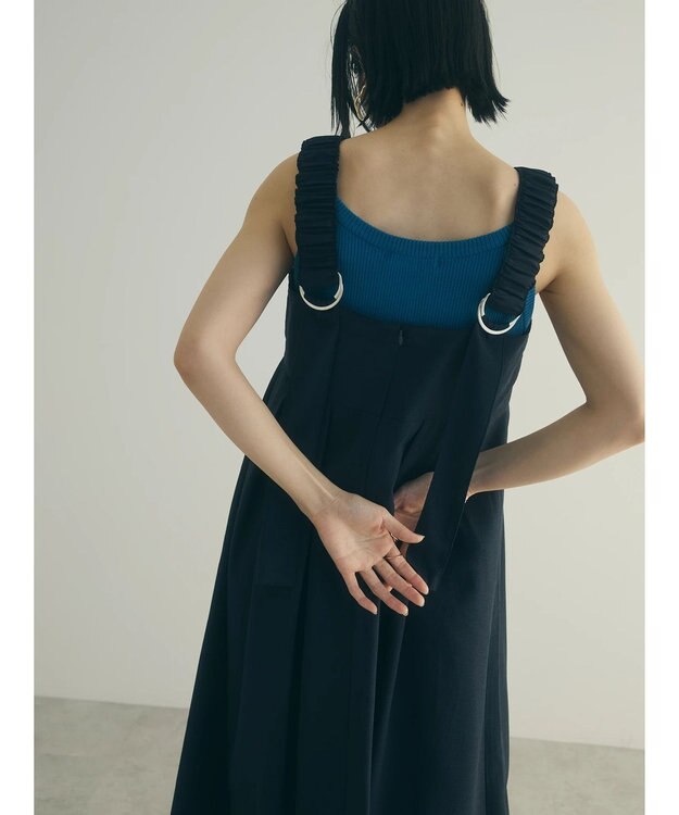 Green Parks armonia.ギャザーストラップワンピース Navy