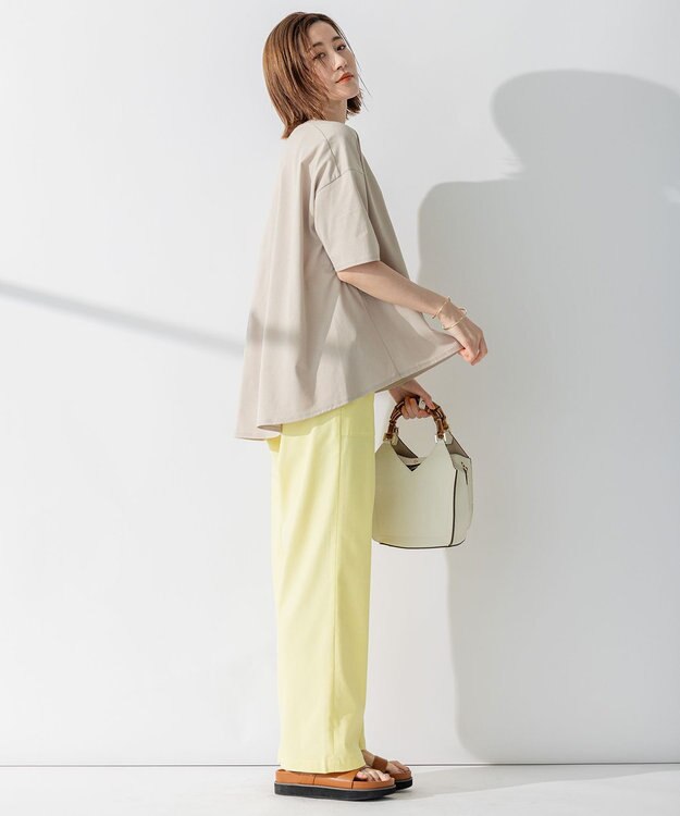 23区 【洗える】ALBINIジャージー バックフレア Tシャツ ベージュ系