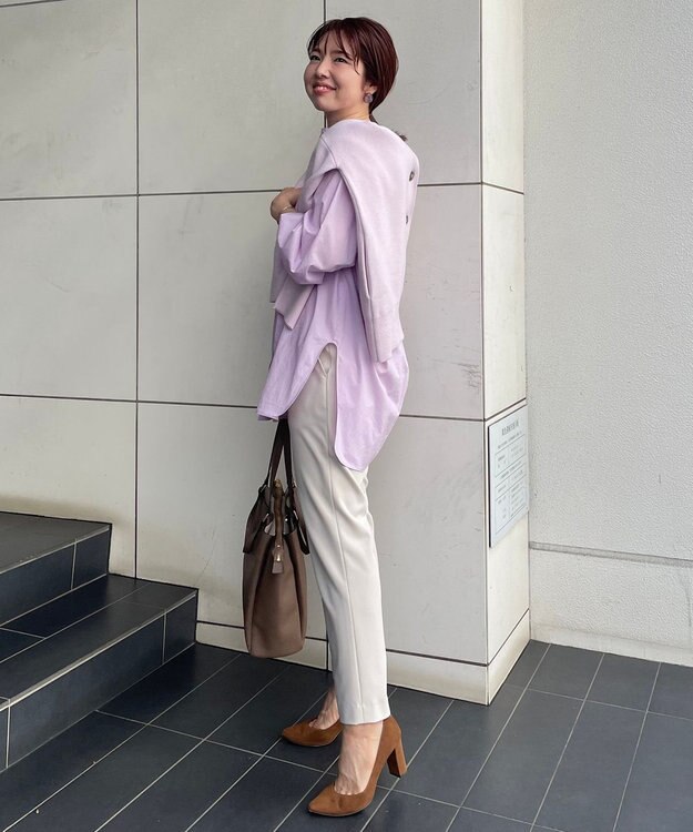 UNFILO 【軽量】コットンミックスニット カーディガン ローズ系