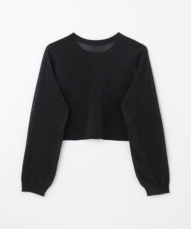 GRACE CONTINENTAL ラメシアーショートニットカーディガン ブラック