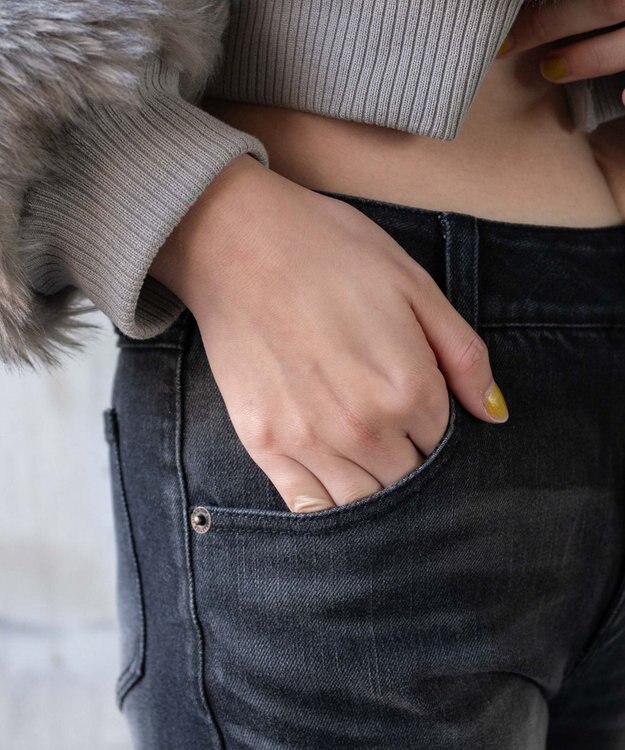 WEGO ローライズスーパーフレアデニムパンツ ブラック