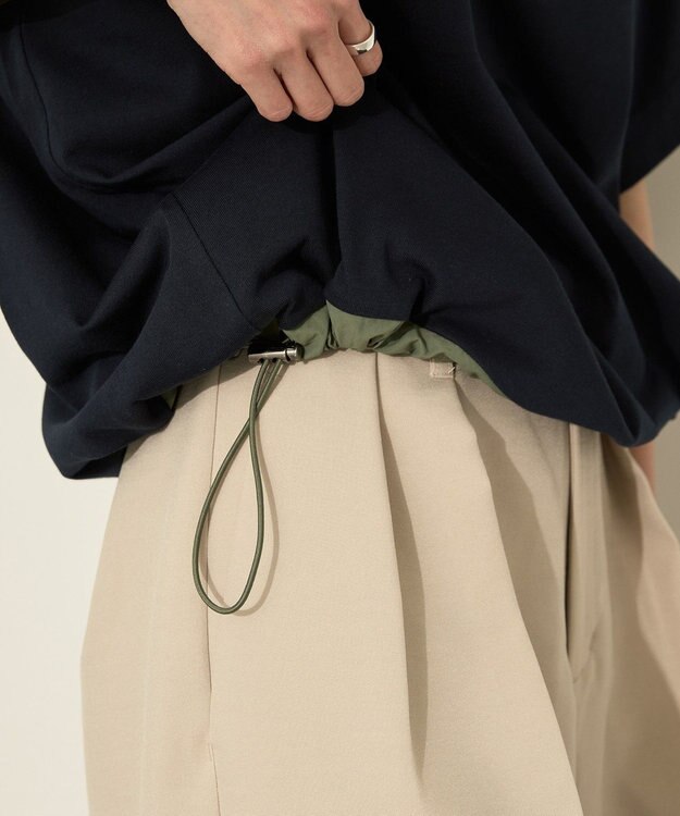 AMERICAN HOLIC 異素材ライン切替プルオーバー Navy