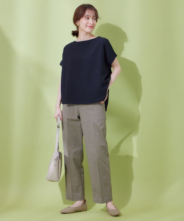 ANY L ミニサッカードルマンスリーブカットソー ブラック