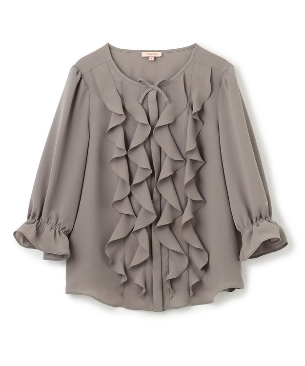 TOCCA 【消臭・洗える】PROMISE RIBBON FRILL ブラウス モカ系