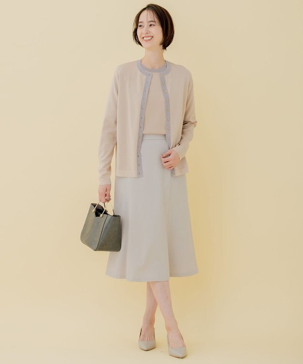 自由区 【XSサイズ～/洗える/セット可】シャインハイゲージ カーディガン ピンク系