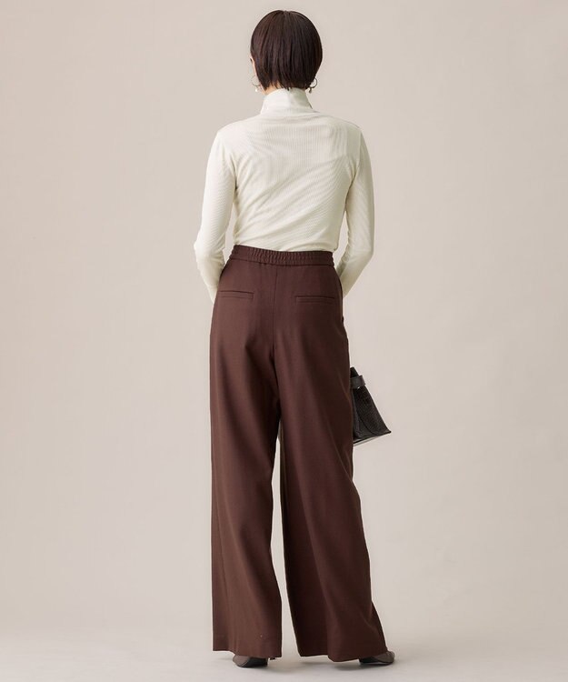 自由区 ウールサキソニーワイド パンツ ダークブラウン系