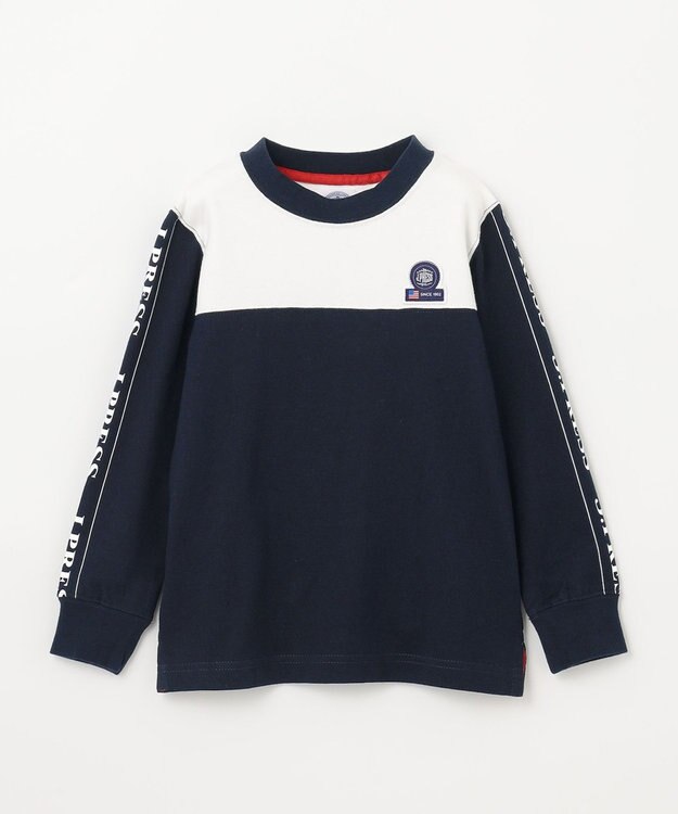 J.PRESS KIDS 【110-130cm】切替×袖プリント 長袖Tシャツ ネイビー系