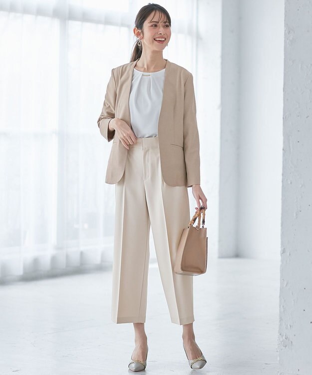 ANY SIS 【WEB・一部店舗限定】褒めらレディ ワイド パンツ アイボリー