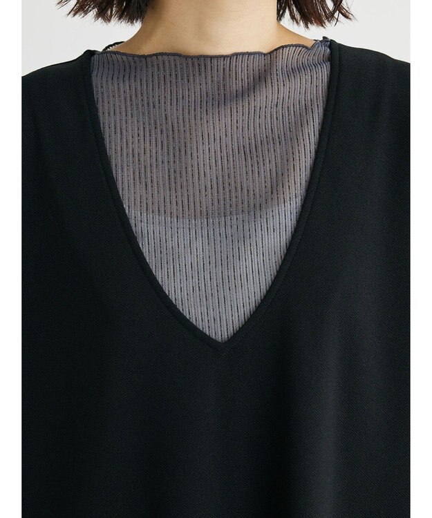 Green Parks カットジョーゼットマーメイドジャンスカ Black