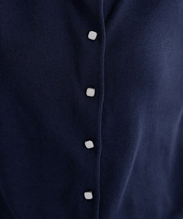 Tiaclasse  【洗える】ハーフスリーブサマーニットカーディガン ネイビー