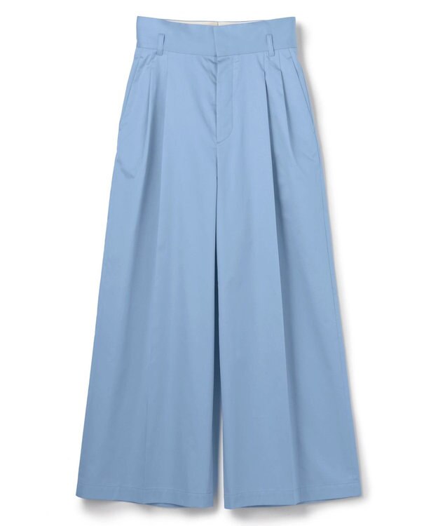 uncrave コットンクロスプレーン ワイドトラウザー サックス