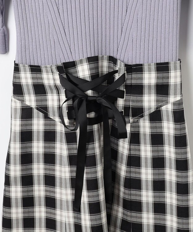 Feroux 【洗える】ニットコンビ ワンピース ブラック系2