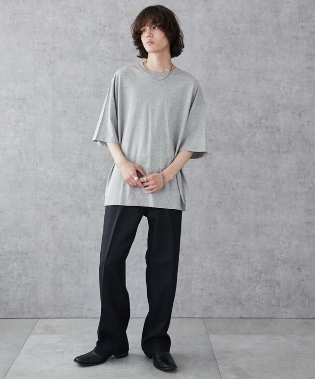 WEGO 【ユニセックス着用ITEM/綿100％/SMLXLサイズ】ビックコットンT 杢グレー