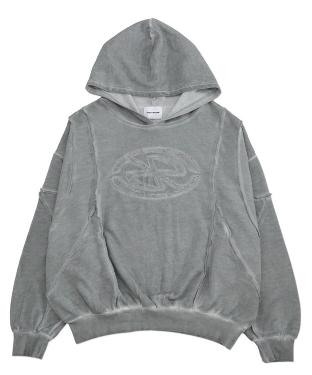 WEGO 【ユニセックス着用ITEM/MLサイズ展開】コールドダイスウィッチングプルパーカー グレー