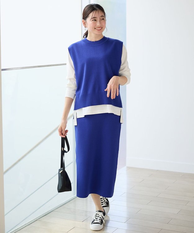 ANY ニットベスト ブルー