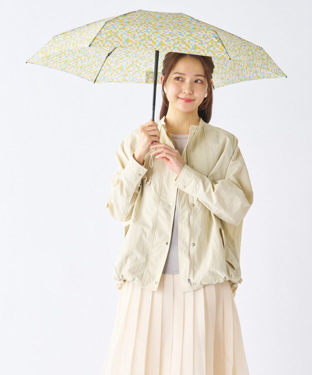 MOONBAT 【超コンパクト/晴雨兼用】Miracle Tech(ミラクルテック) 折りたたみ傘 コンパクト モザイク オフホワイト