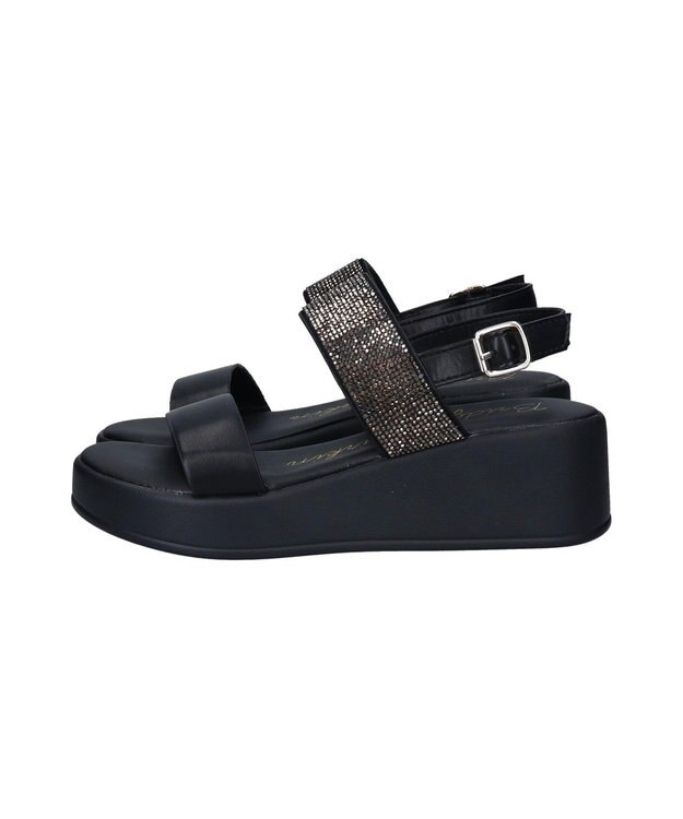 Bridget Birkin 【Bridget Birkin】キラキラバンドウェッジサンダル ブラック