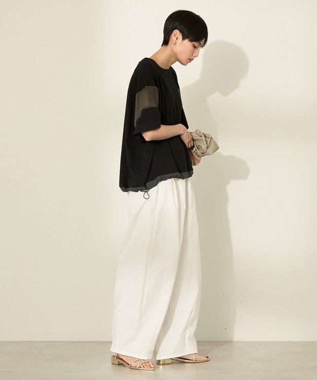 AMERICAN HOLIC 異素材ライン切替プルオーバー Black