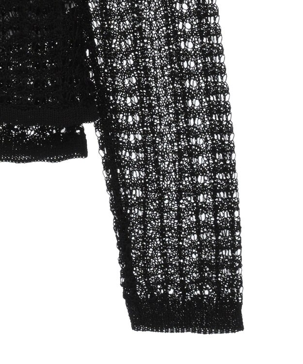 Green Parks ＳＥＴ２点　クロシェ風ニットプルオーバー Black