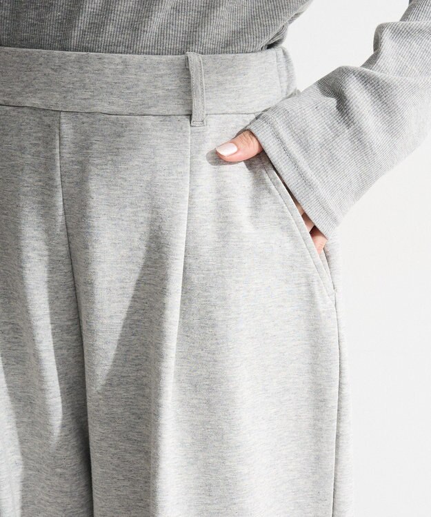 Green Parks タックワイドスウェットパンツ Gray Mixture