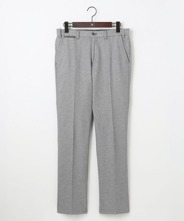 JOSEPH ABBOUD 【キングサイズ・ウエストも伸びる!オーガニックコットン使用】ムリネへリンボンストレッチ パンツ ライトグレー系