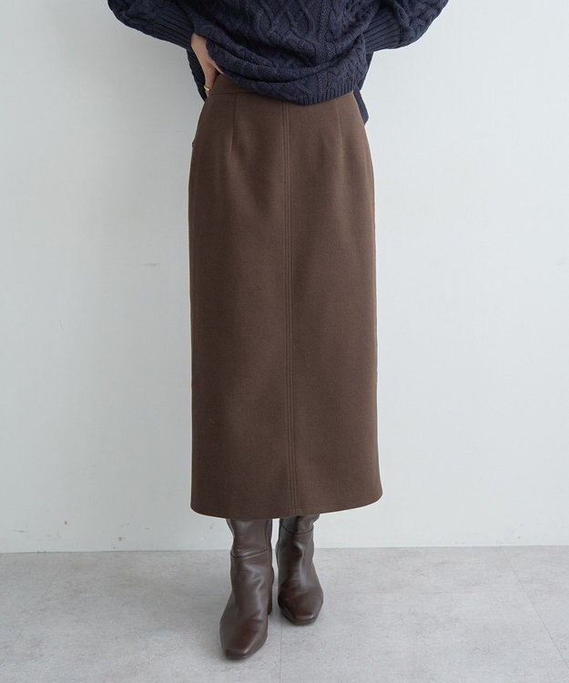 YECCA VECCA メルトンナロースカート Brown