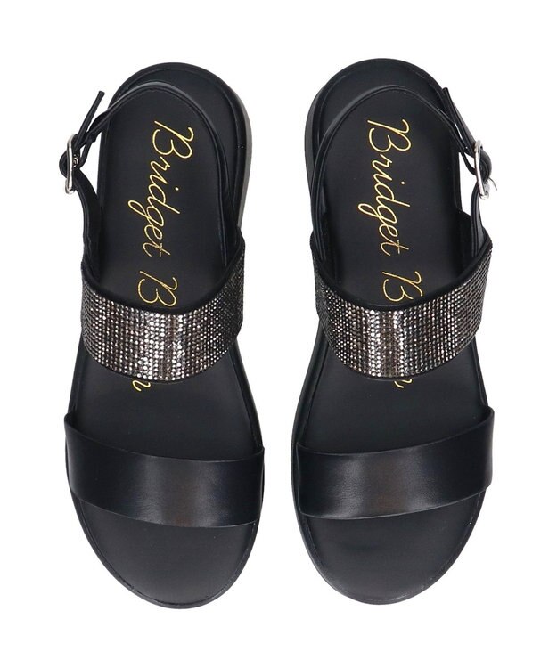 Bridget Birkin 【Bridget Birkin】キラキラバンドウェッジサンダル ブラック