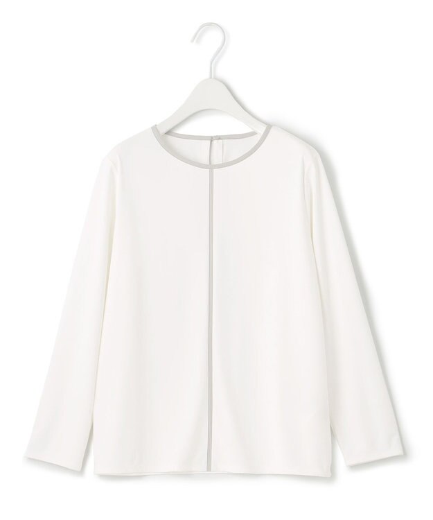 ICB 【洗える】 ジョーゼットスムース カットソー オフホワイト系