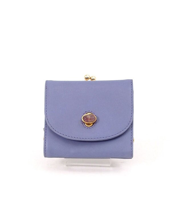 UNBILLION ペルケ perche ジェムストーンヒネリかぶせ三つ折りミニ財布 ラベンダー