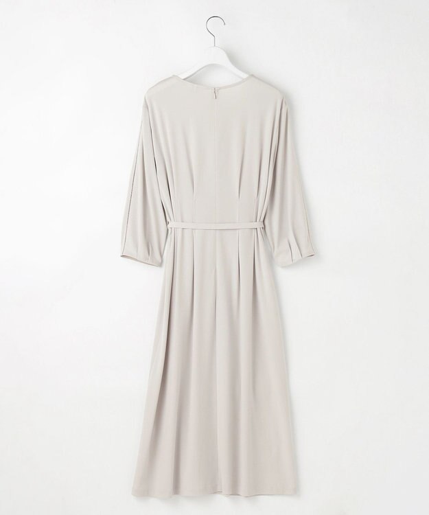 J.PRESS LADIES S トリアセスムース フレア ワンピース ライトグレー系