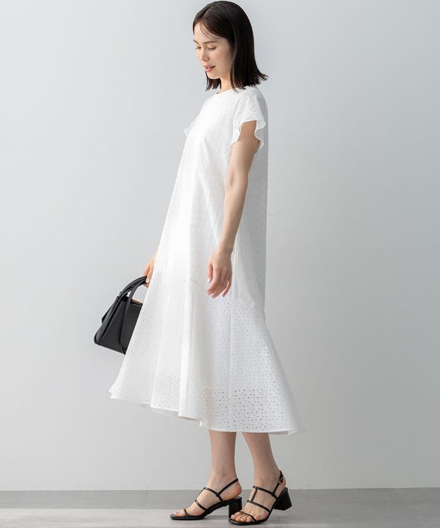 組曲 S エンブロイダリーレースフレアスリーブ ワンピース アイボリー系