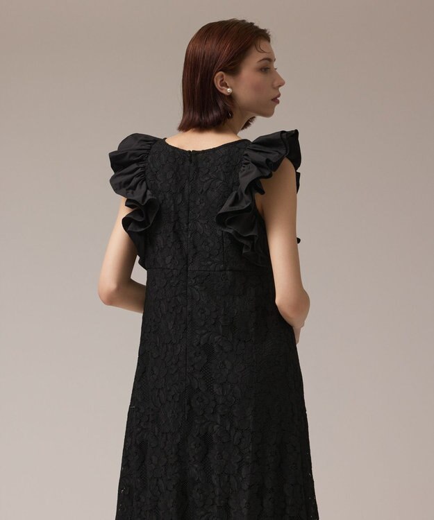 GRACE CONTINENTAL フリルレースワンピース ブラック