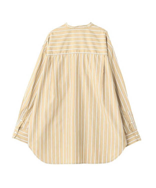 CRAFT STANDARD BOUTIQUE バンドカラーシャツ Stripe Beige
