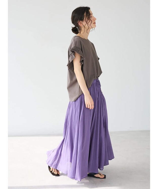 CRAFT STANDARD BOUTIQUE 袖ギャザーフレアプルオーバー Brown