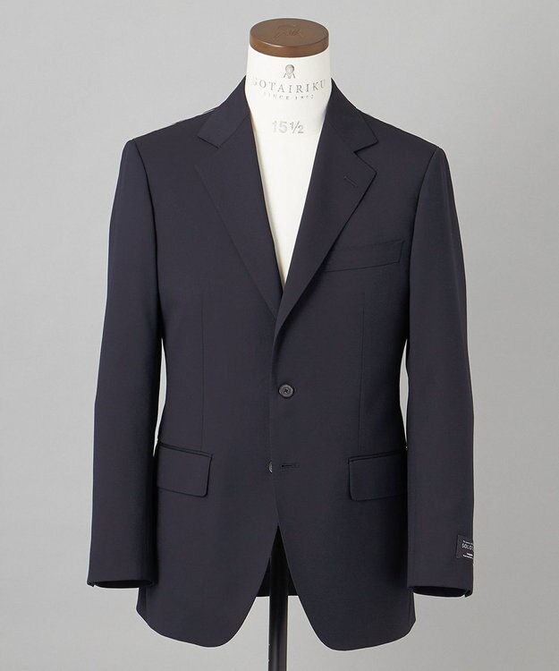 GOTAIRIKU オールシーズン対応【御幸毛織】WOOL×SOLOTEX ストレッチスーツ（ネイビー無地） ネイビー系