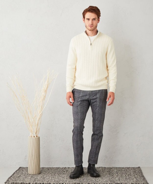 JOSEPH ABBOUD 【ストレッチ】フランネルジャージ パンツ ブラック系4