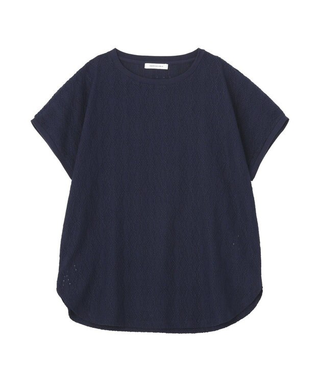 AMERICAN HOLIC フレンチスリーブ総レースプルオーバー Navy