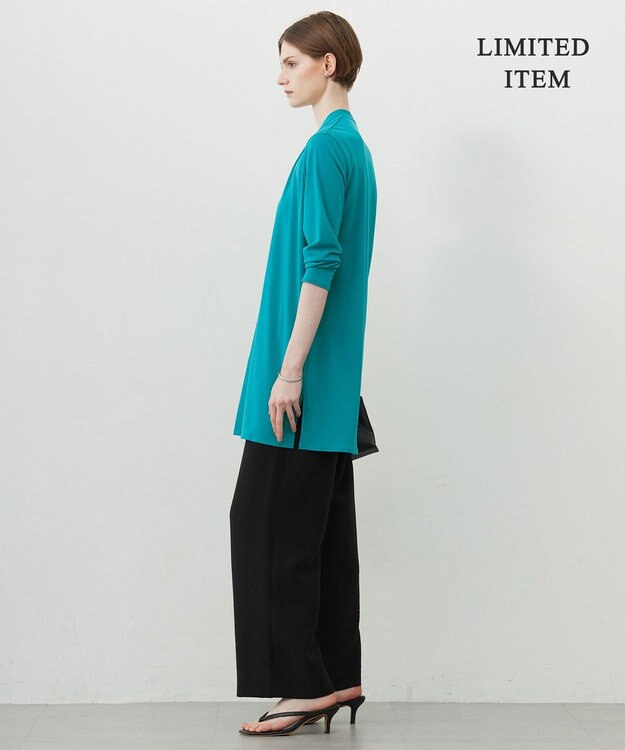 ICB L 【WEB限定・接触冷感・洗える】PINION ロングカーディガン ターコイズブルー系