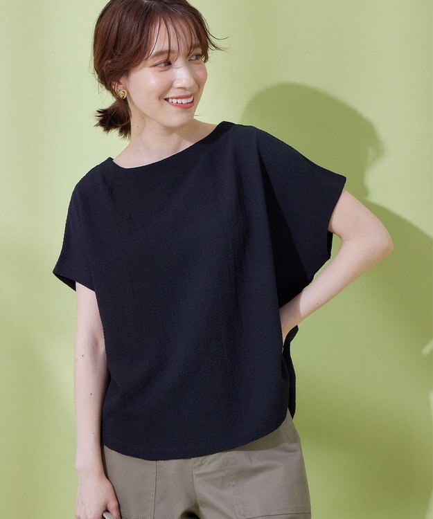 ANY L ミニサッカードルマンスリーブカットソー ブラック