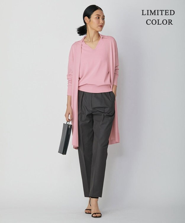 ICB 【WEB限定カラーあり・洗える】シンセティックハイゲージ Vネックプルオーバー アッシュピンク系［WEB限定］